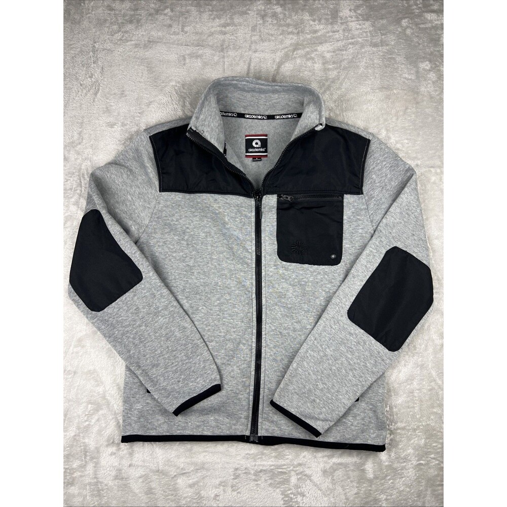Akademiks Black Gray Fleece Mentality Jeanius Jacket Men’s Size S